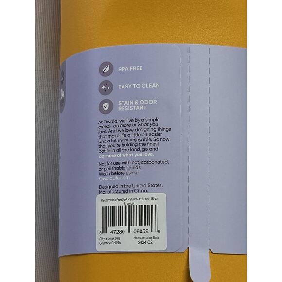 Owala Kids FreeSip Insulated Stainless Steel Water Bottle - 16 oz Tropical - Picture 8 of 9